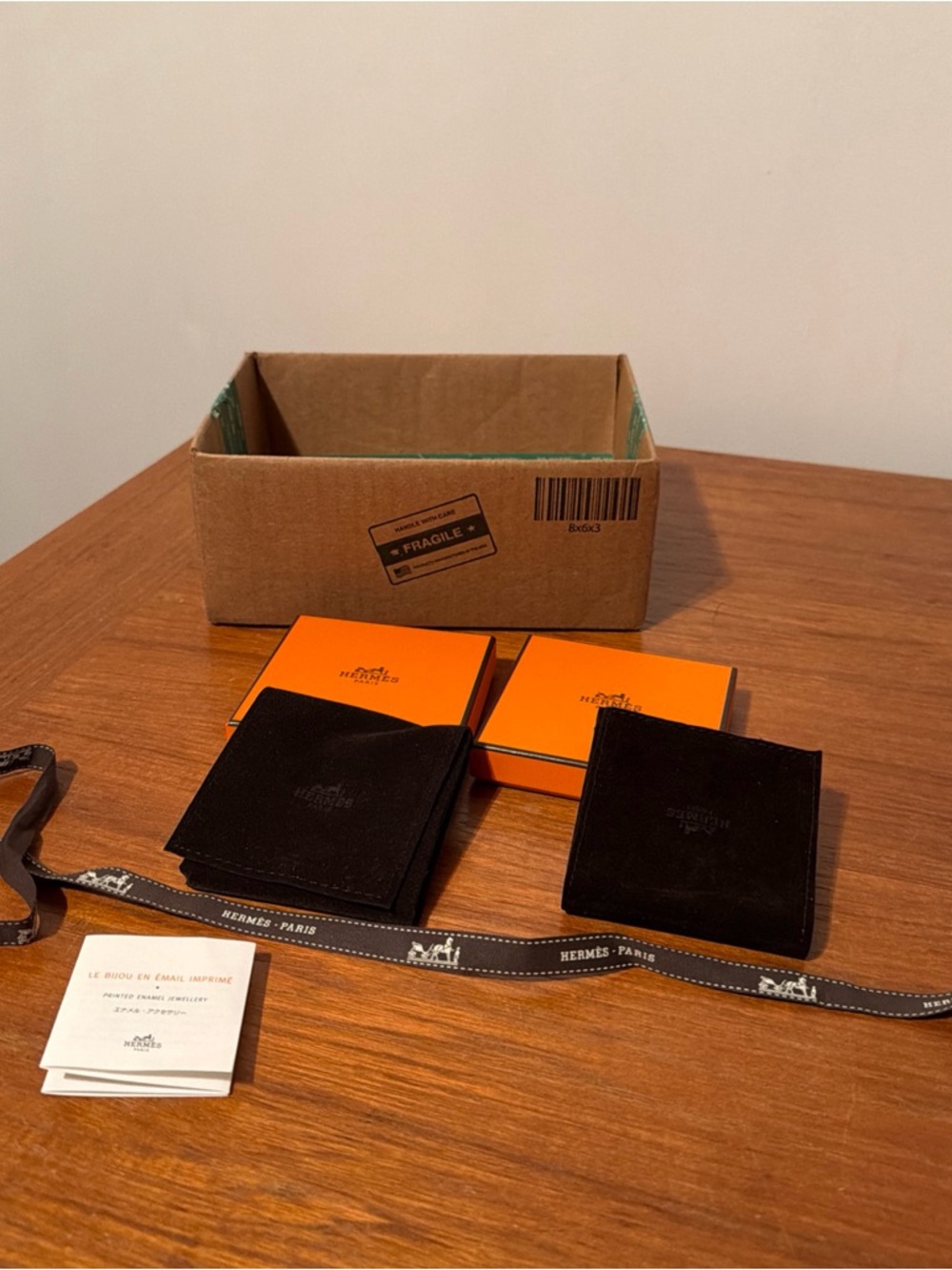 Hermes Paris 2 Bracelet Boxes Empty 3.5”Square With Pouches Ribbon Small Booklet - Picture 9 of 10